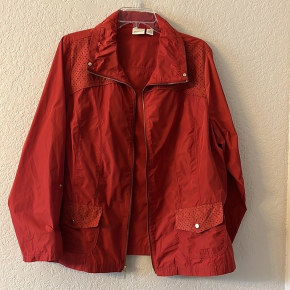 Chico’s Zenergy Finley Suede Detail Jacket Wind Breaker. Rust Orange XL - Picture 3 of 10